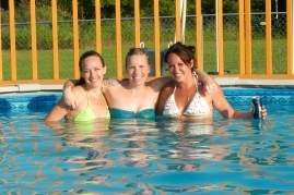 Sarah, myself and Kristin enjoying some pool weather