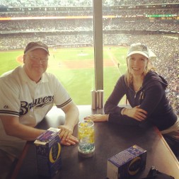 Dad and I at the brewer game